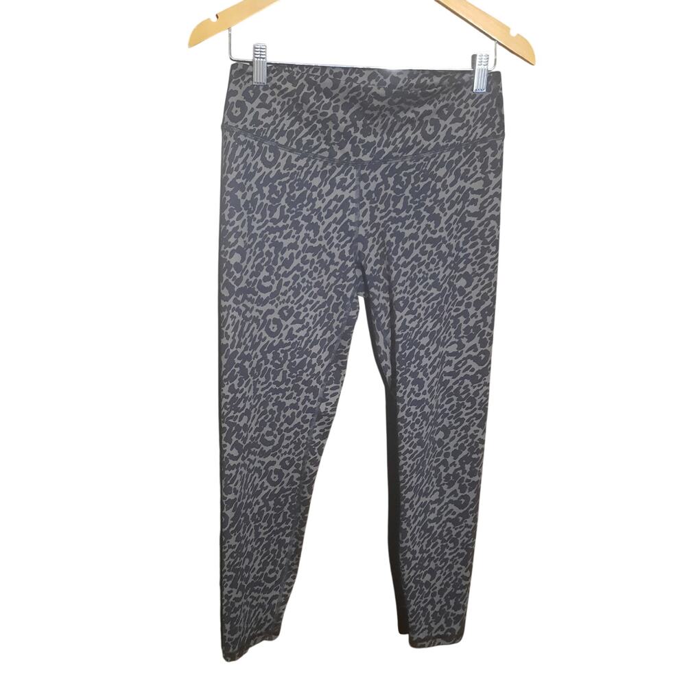 Fleo Womens Gray and Black Leopard Print Leggings Size Extra Large
